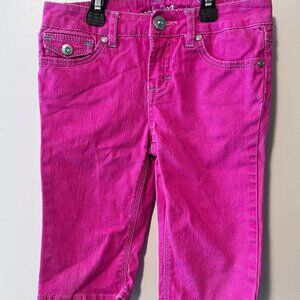 Hannah Montana Pink Denim Shorts Capris Vintage Girls Size 7